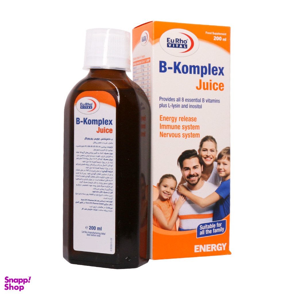 شربت ب کمپلکس یوروویتال حجم 200 میلی لیتر