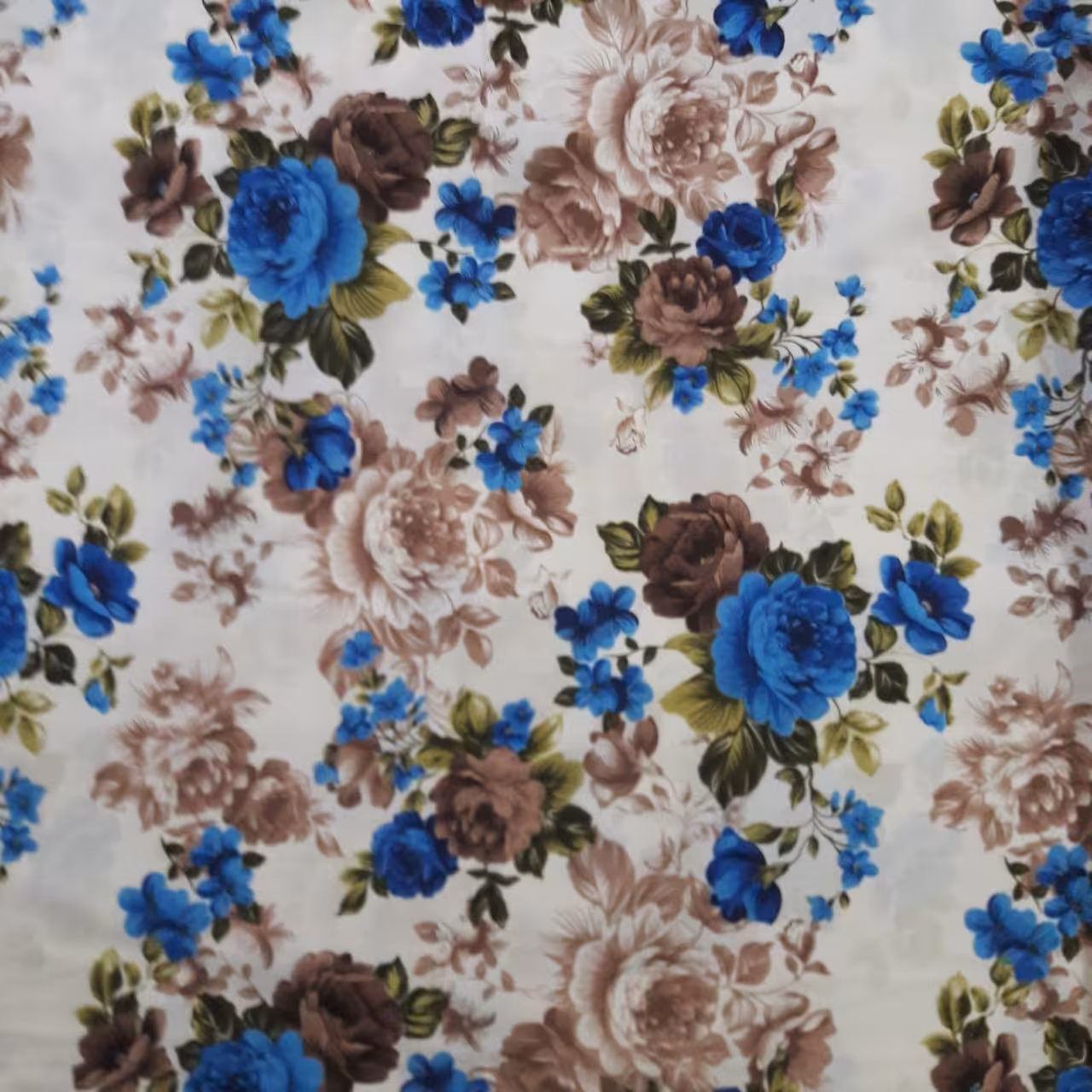 پارچه ملحفه ای طرح گل آبی عرض دو متر مدل ستایش 