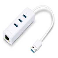 هاب USB 3.0 سه پورت و کارت شبکه تی پی-لینک مدل UE330