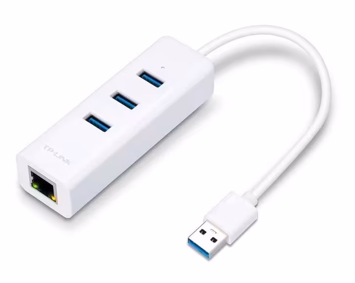 هاب USB 3.0 سه پورت و کارت شبکه تی پی-لینک مدل UE330