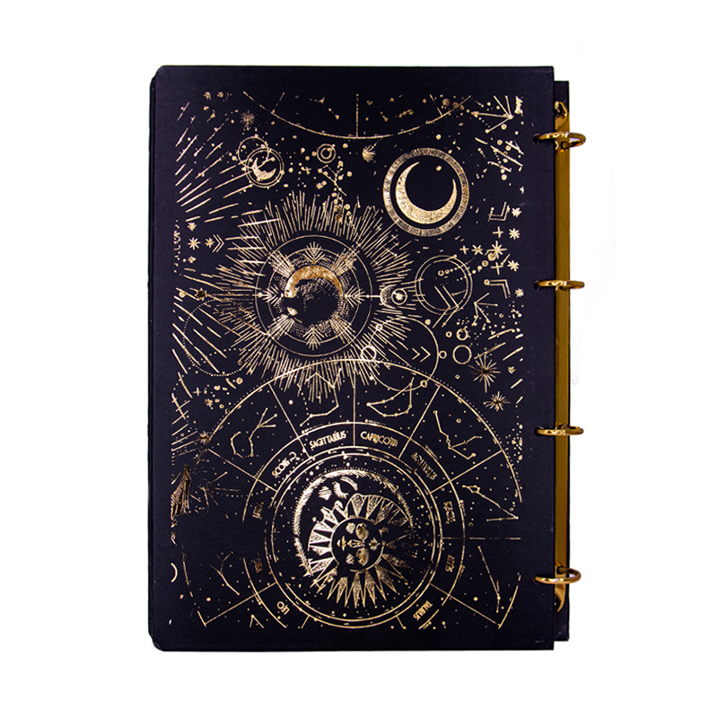 دفتر کلاسور 4 حلقه طلاکوب طرح کهکشان سویل