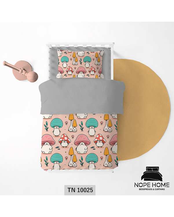 سرویس لحاف روتختی یک نفره 5 تکه کودک نوپه هوم Nopehome طرح قارچ کد TN10025
