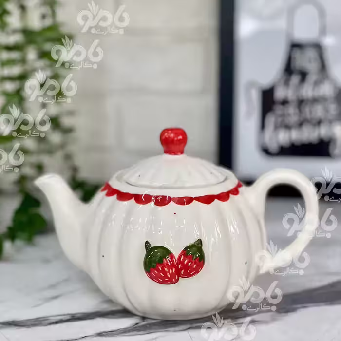 قوری دالبری توت فرنگی برجسته سرامیکی
