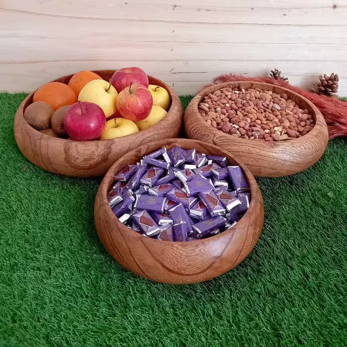 کاسه  خمره ای چوبی