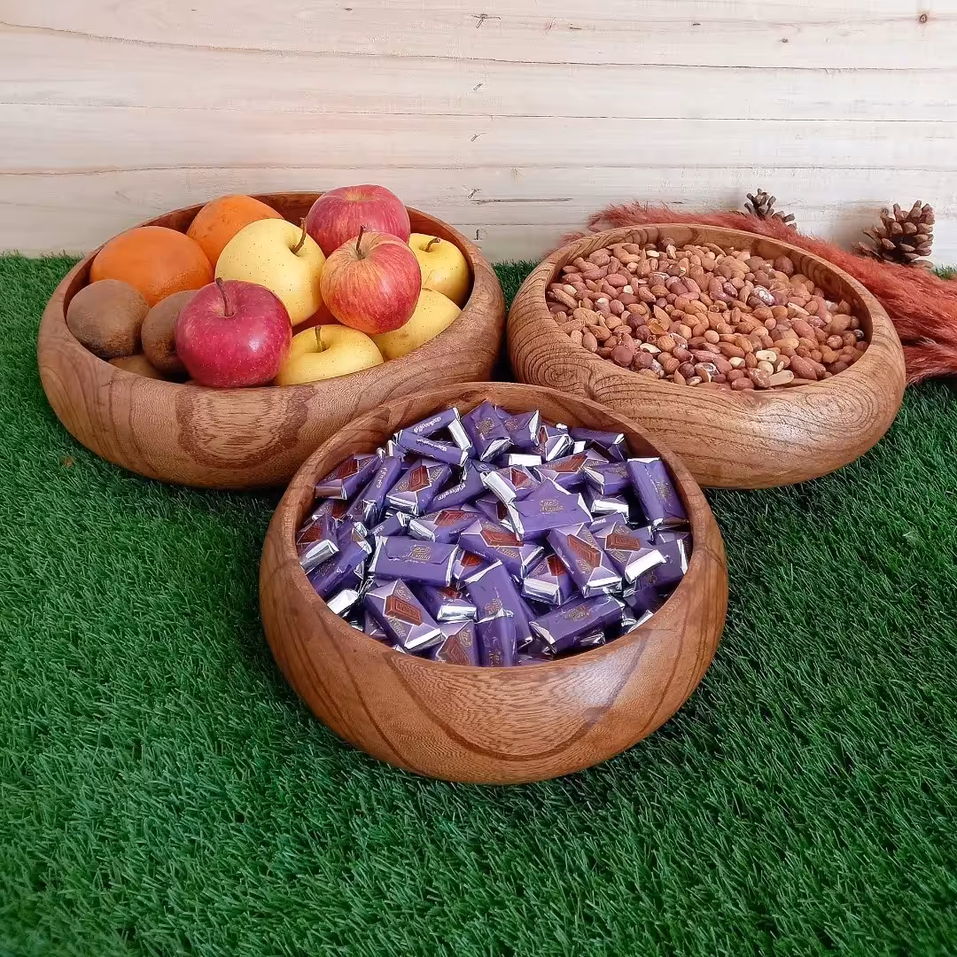 کاسه  خمره ای چوبی