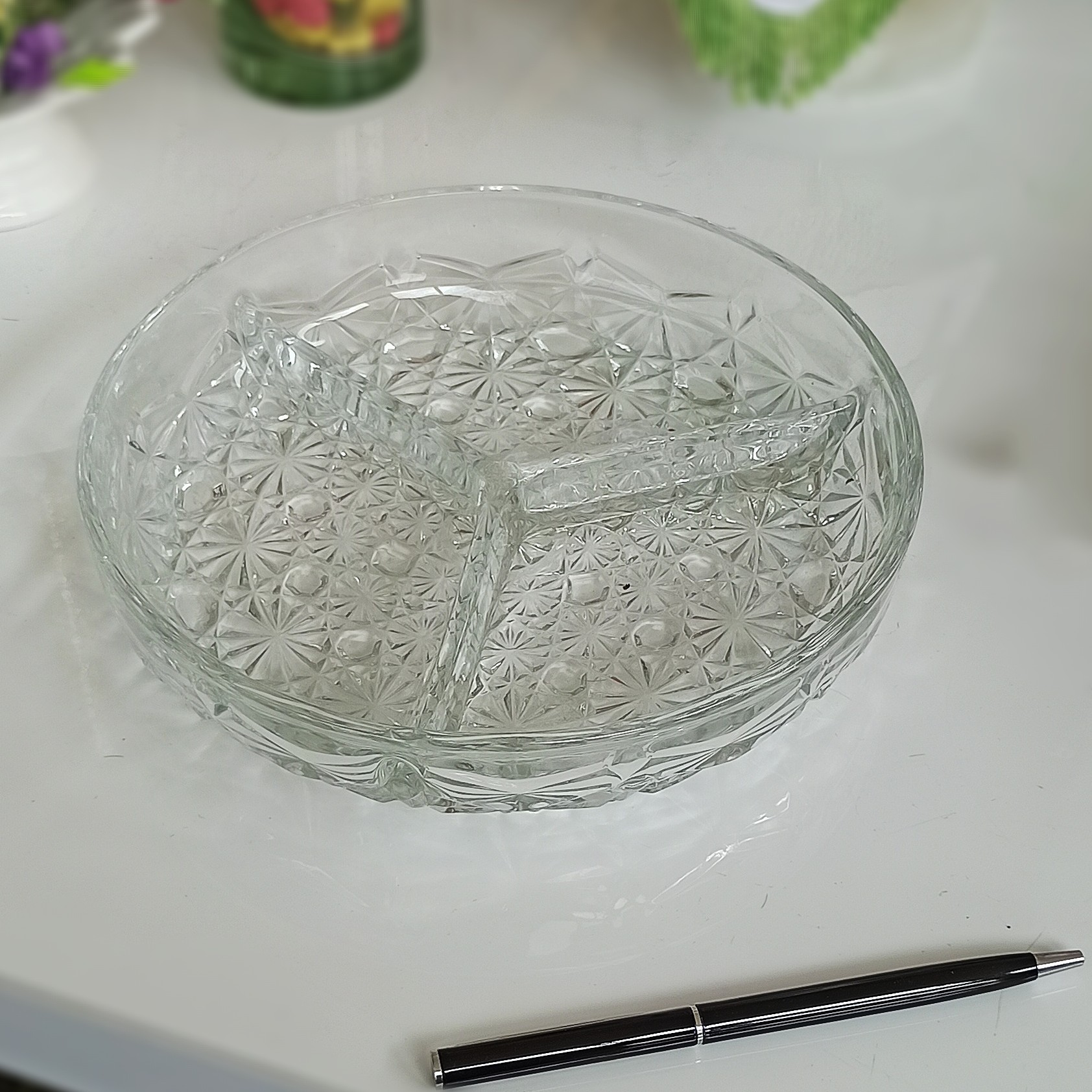 ظرف کریستال اردور خوری سه قسمتی 