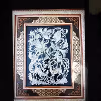 قاب خاتم کاری پلاک مسی کد B007