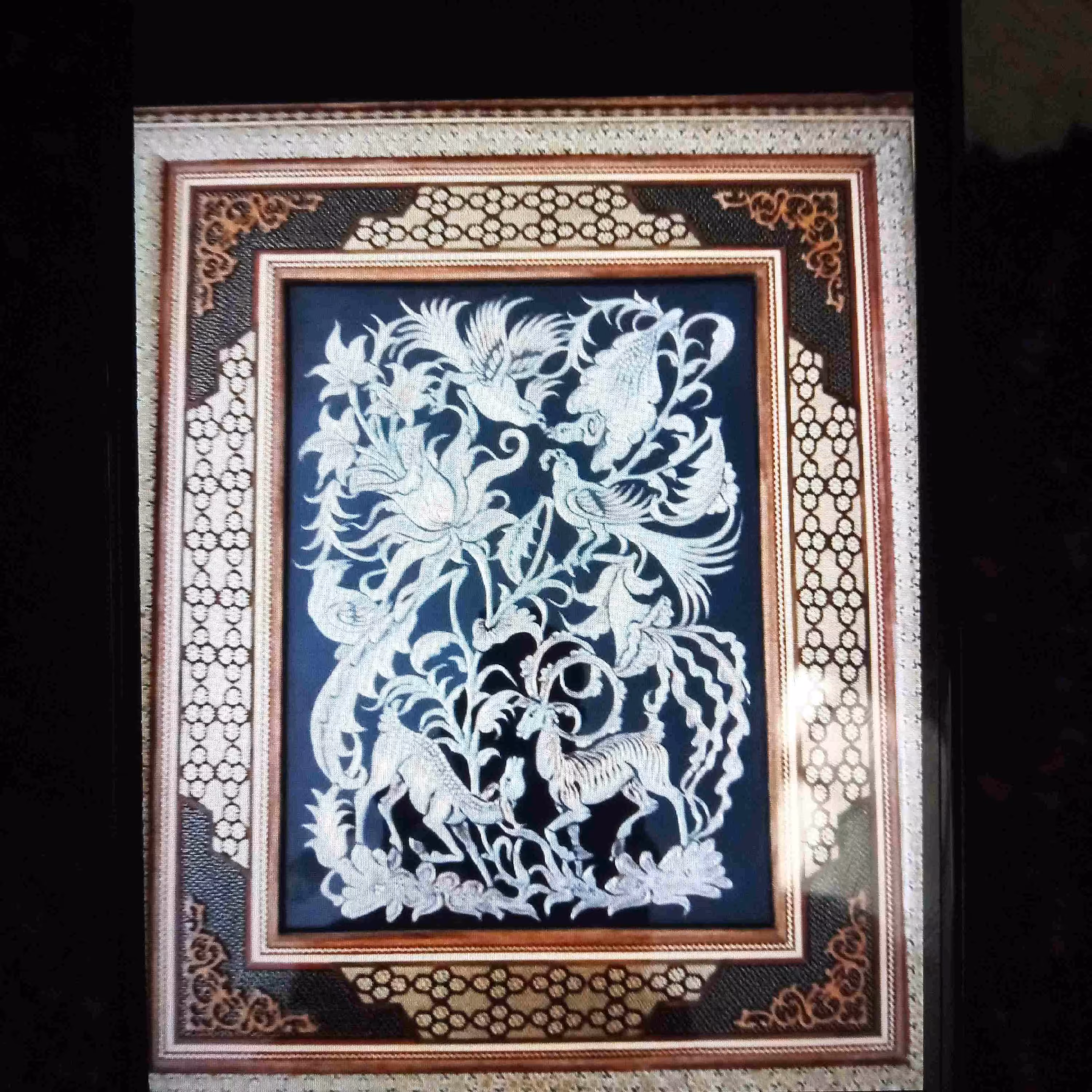 قاب خاتم کاری پلاک مسی کد B007