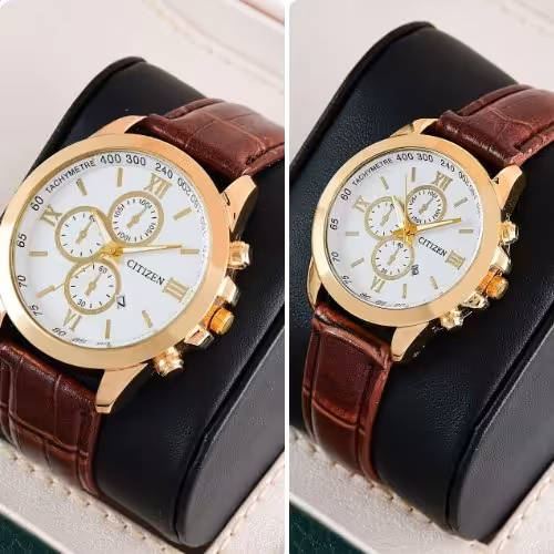 ساعت مردانه و زنانه مارک سیتیزن طرح سه موتوره بند چرمی_ تک 230 هزار_ست 460 هزار