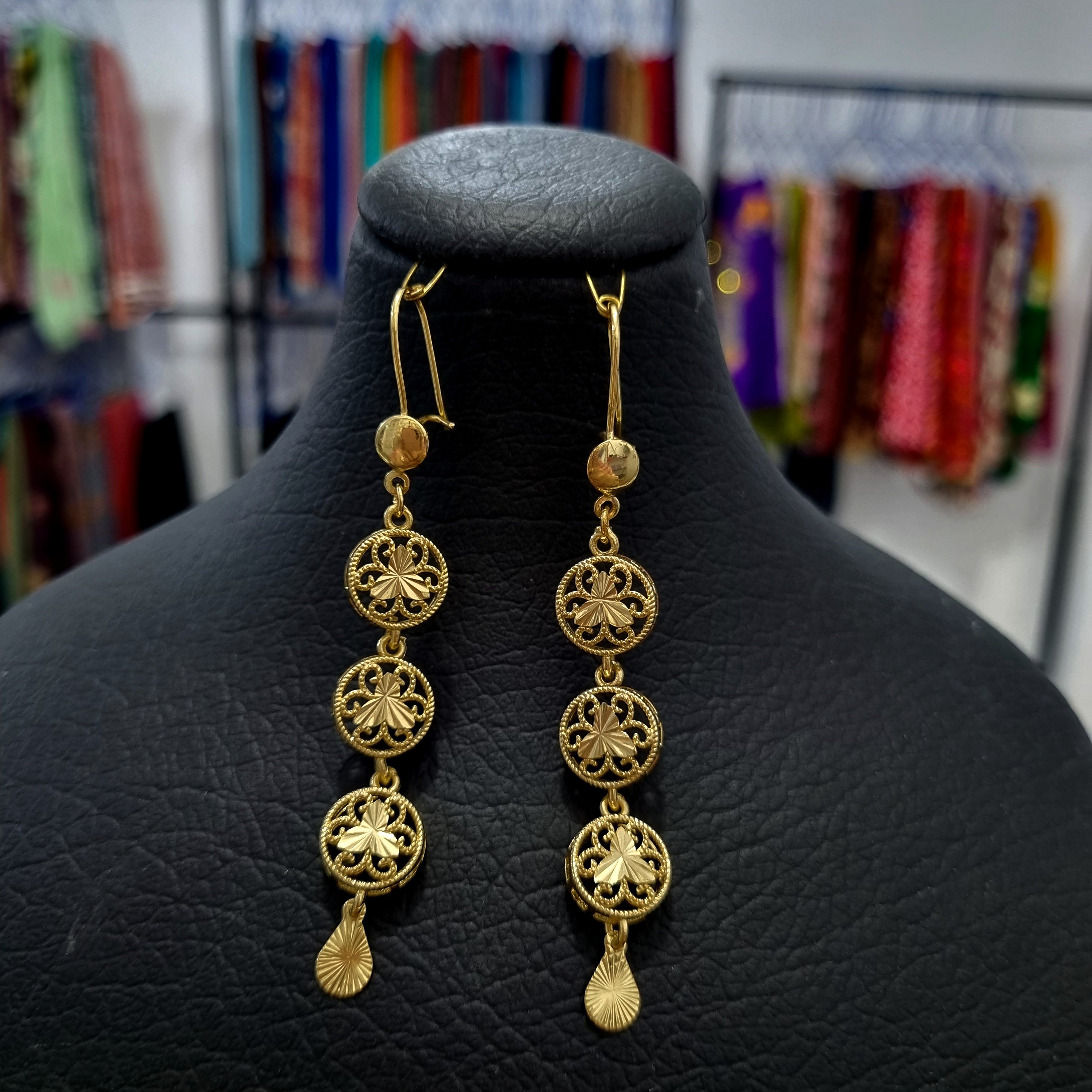 گوشواره زنانه مجلسی آویزی طرح طلارنگ ثابت کیفیت عالی ارسال رایگان کد54