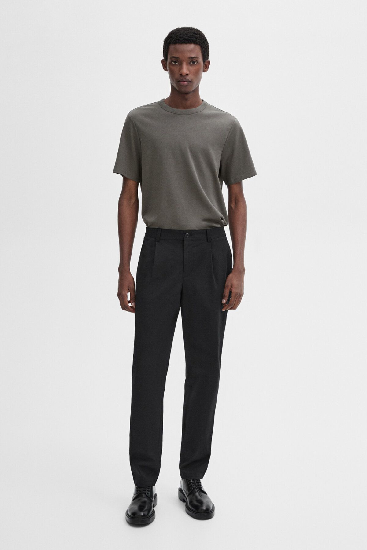 تی شرت آبی مردانه آستین کوتاه پنبه Massimo Dutti