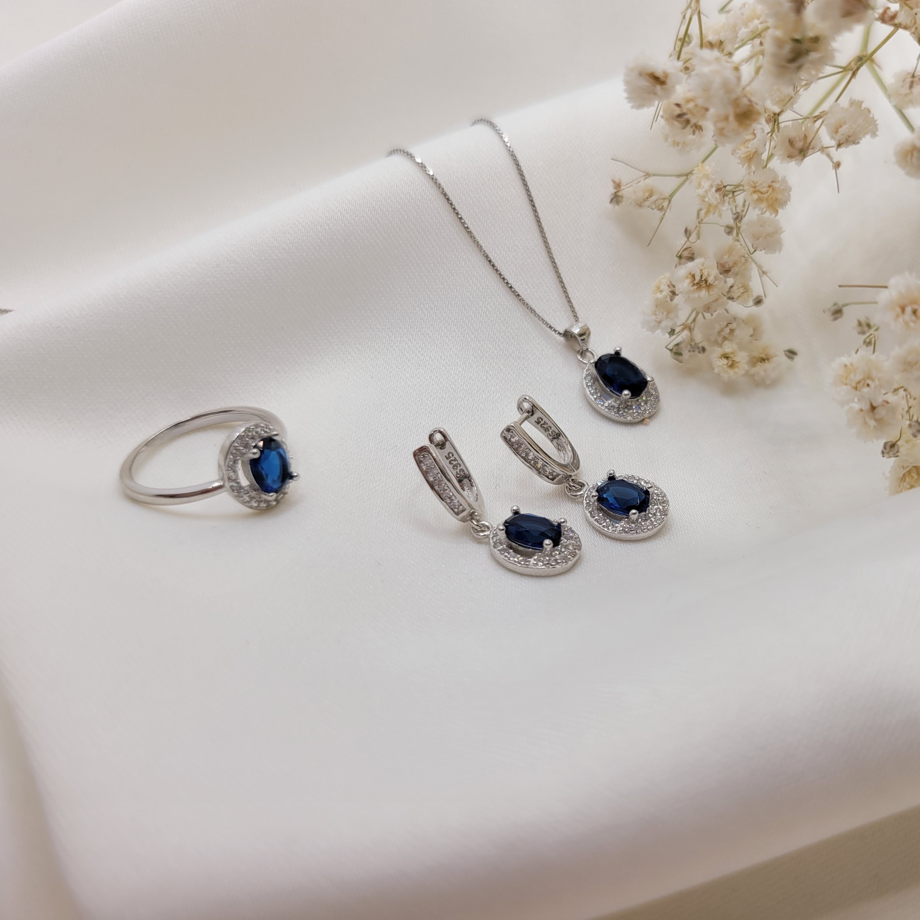 نیم ست جواهر نقره 