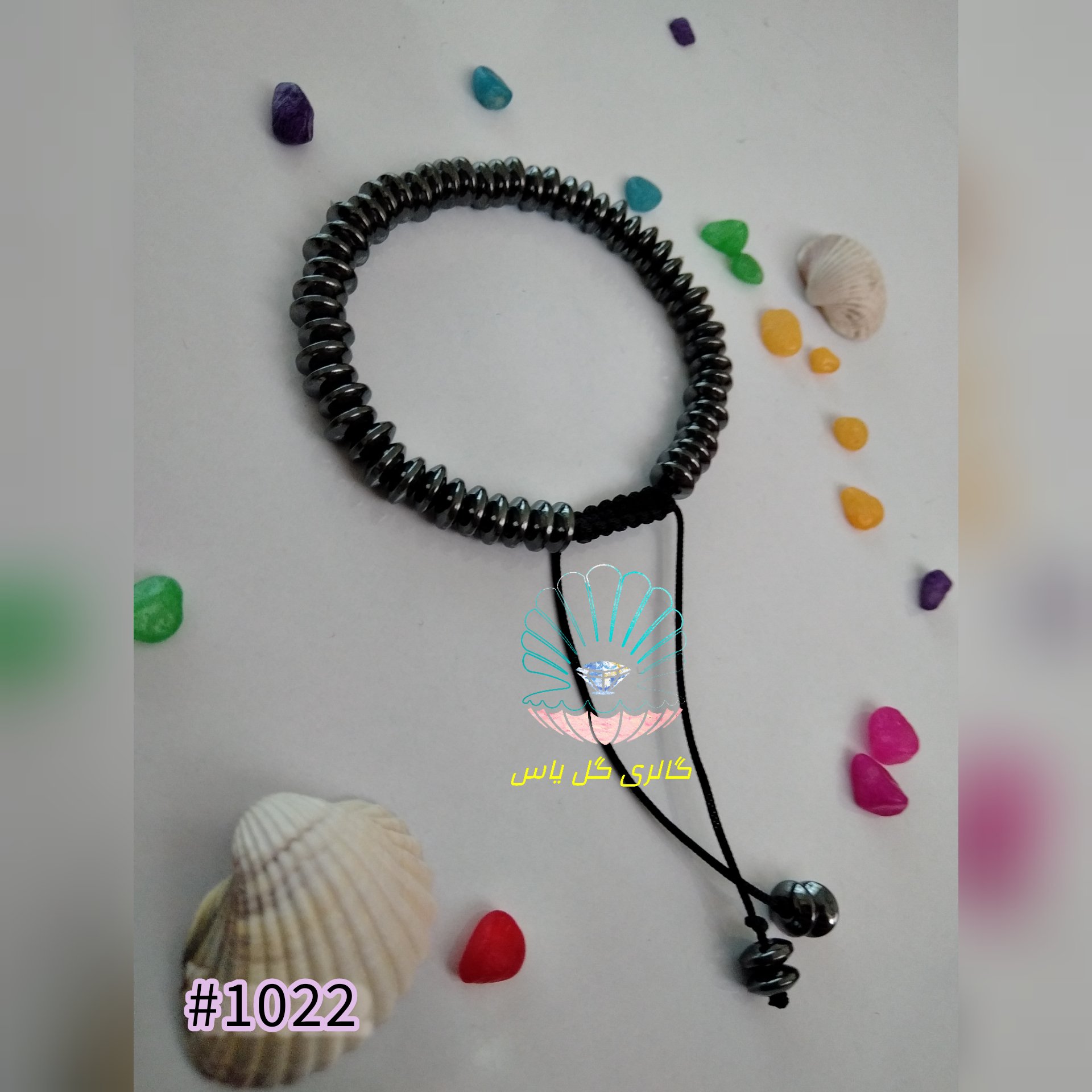 دستبند گره کشویی با مهره حدید گرد رنگ مشکی مناسب برای همه نوع سلیقه