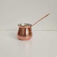 شیرجوش یا قهوه جوش مسی سایز کوچک دسته مسی نانو شده