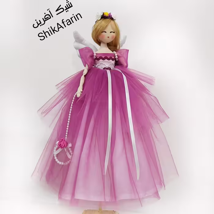 عروسک تیلدای فرشته بنفش