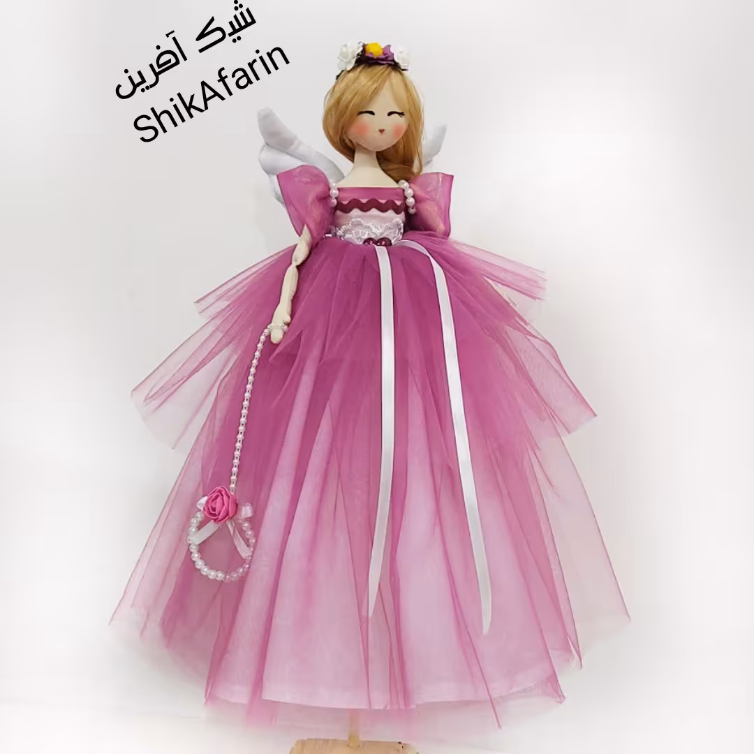 عروسک تیلدای فرشته بنفش
