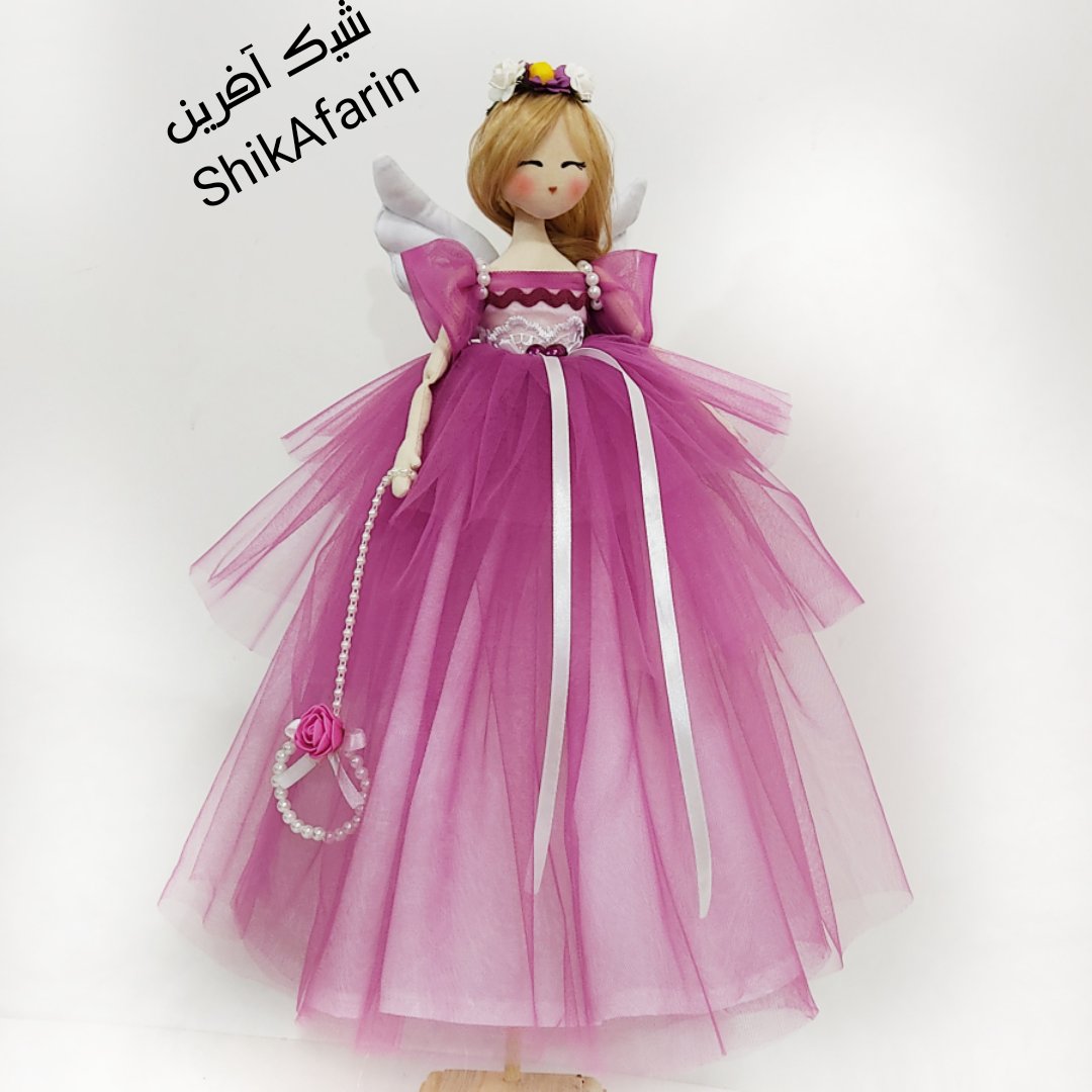 عروسک تیلدای فرشته بنفش