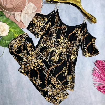 تاپ و شلوارک زنجیری طرحدار