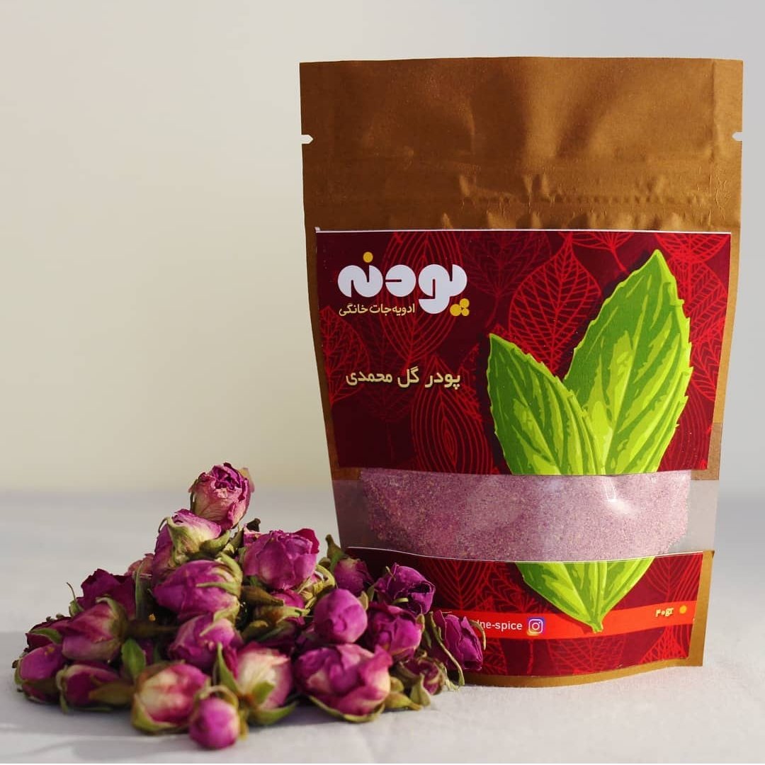 پودر گل محمدی پود گل سرخ خانگی پودنه(100 گرمی)