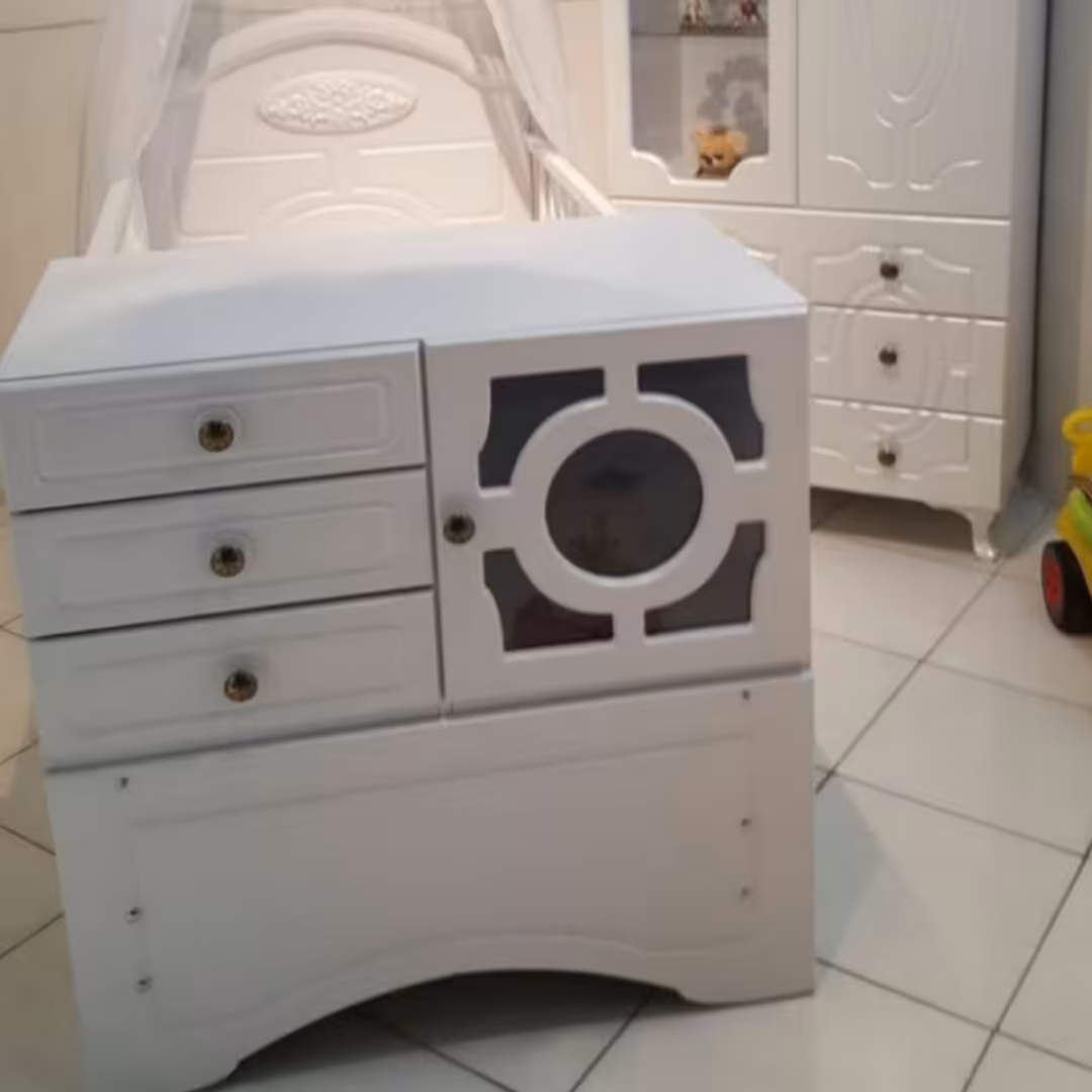 کمد یک طرف ویترین با تخت دومنظوره مناسب سیسمونی فوق العاده پر فروش (پس کرایه)