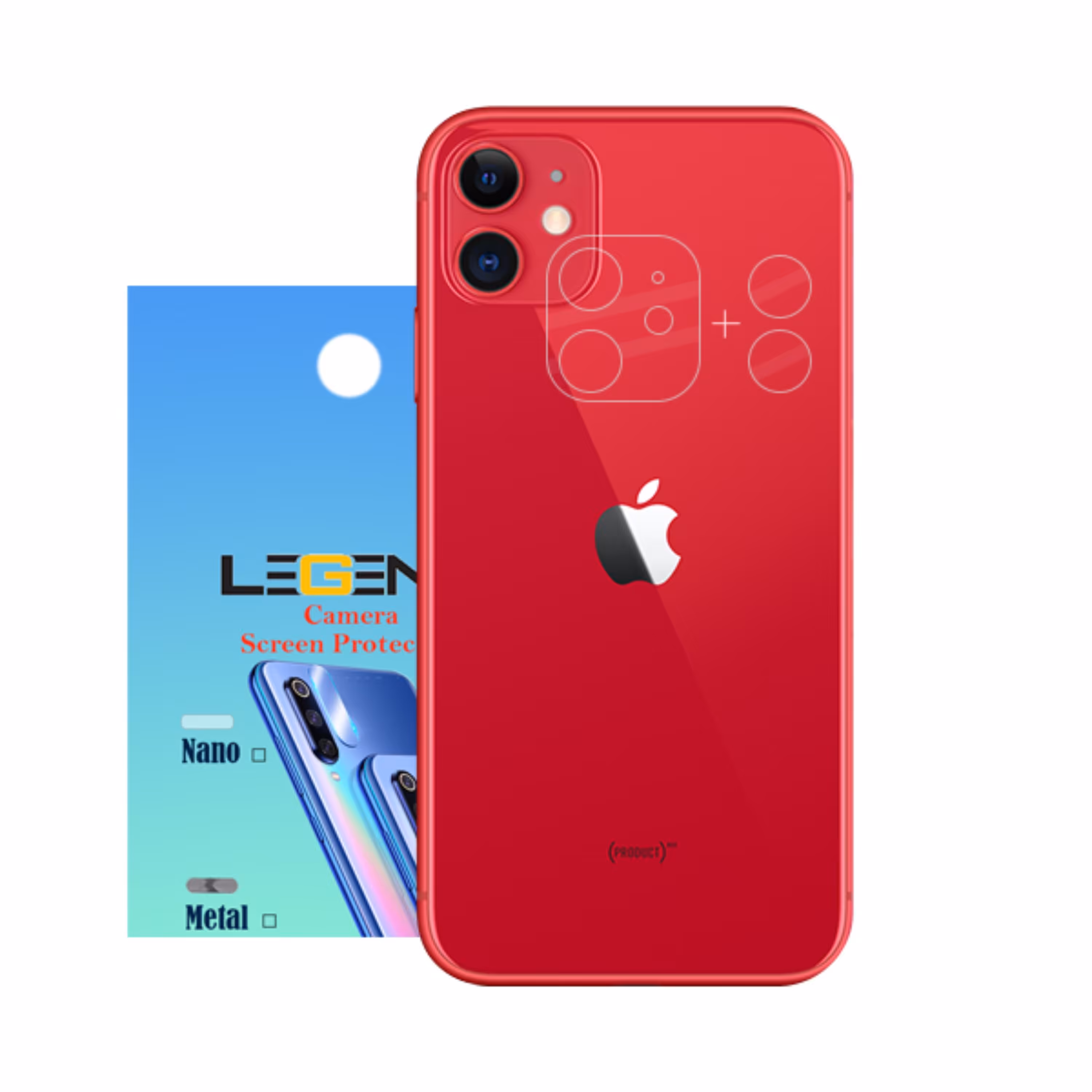 محافظ لنز دوربین لجند مدل نانو گلس مناسب برای موبایل اپل iPhone 11