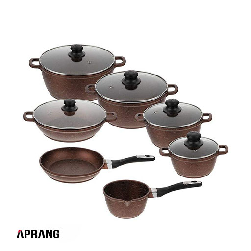 سرویس پخت و پز 12 پارچه زرساب مدل ML-7400 - مشکی