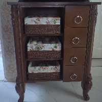 سبد سیب زمینی پیاز پایه منبت با رنگ گردویی 