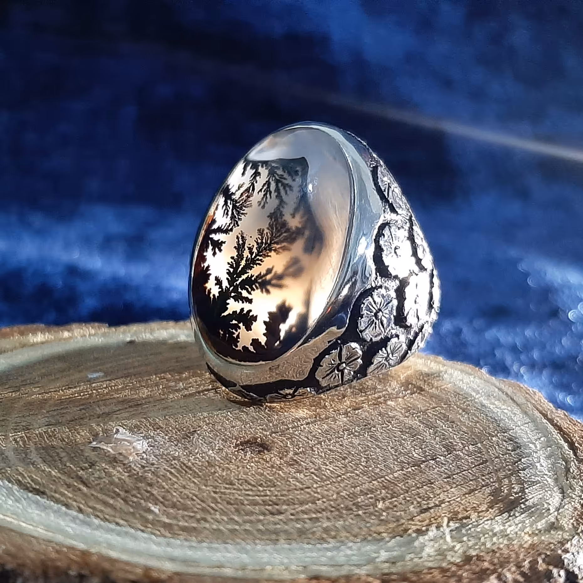 انگشتر کلکسیونی قلمزنی چهل گل شجر