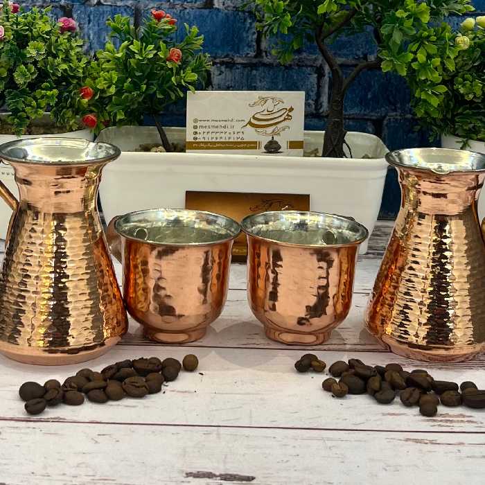 قهوه جوش مسی  چکشی زنجان مخصوص 1 الی 2 شات  یک عدد قهوه جوش