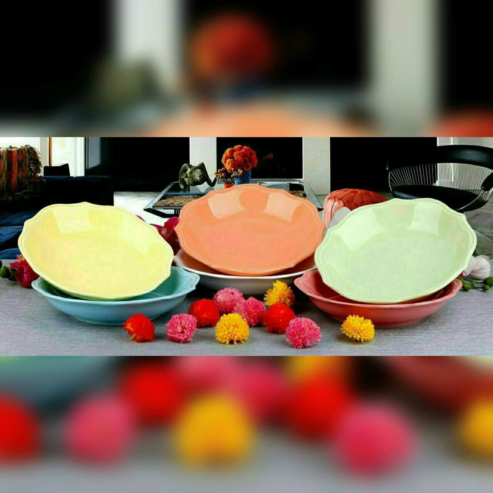 بشقاب خورشت خوری رنگی کنگره