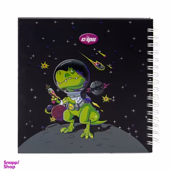 دفتر یادداشت ۸۰ برگ کلیپس طرح dino