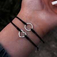دستبند ست قلب و دایره استیل