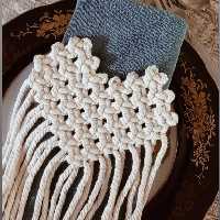 دستمال سفره قلبی مکرومه بافی