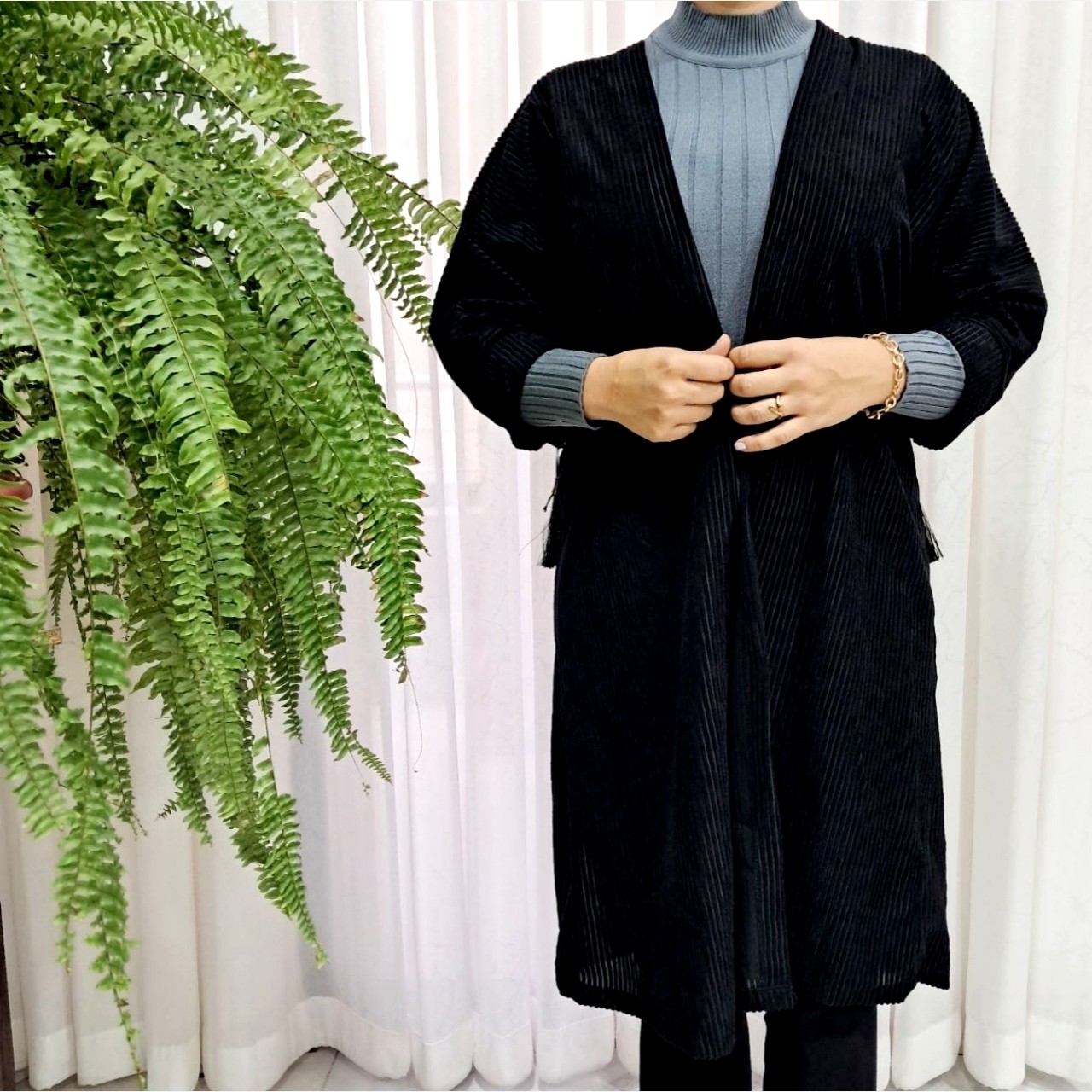 مانتو رویی مخمل کبریتی