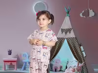 تیشرت و شلوار دخترانه راحتی نخی bamshi
