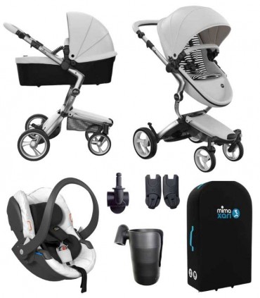 فول ست کالسکه  میما زاری سفید با شاسی آلومینیوم