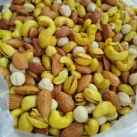 آجیل چهارمغز شور تازه مغزفندق سفید پسته اکبری(200گرم) تازه و مقوی