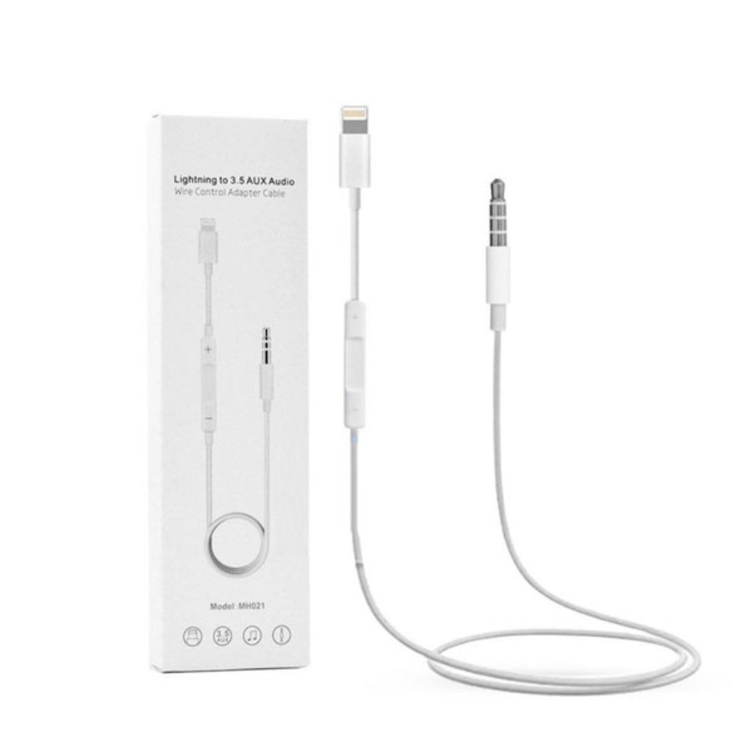 کابل تبدیل لایتنینگ به جک 3.5 AUX Audio مدل MH021 به طول 1 متر