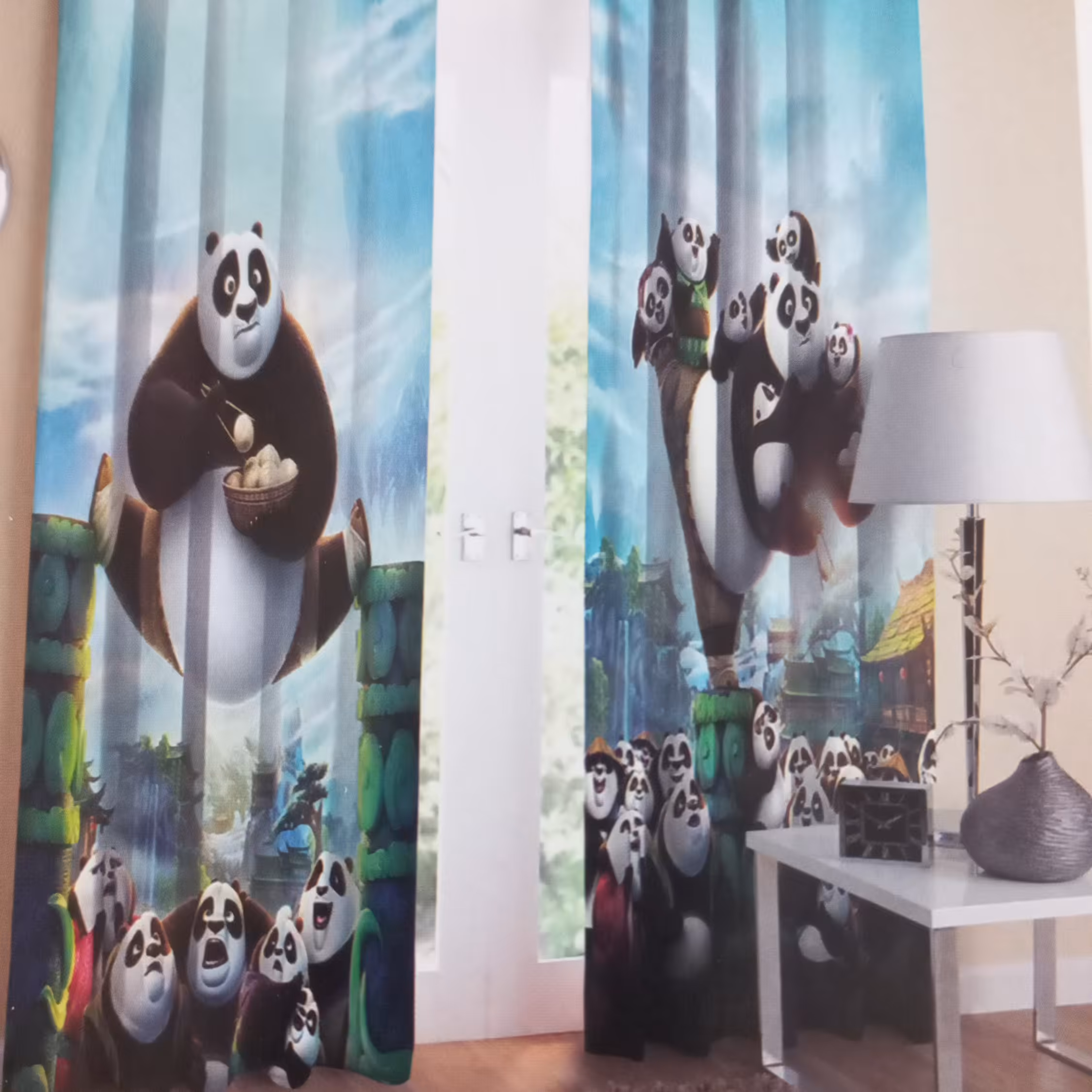 پرده اتاق کودک طرح پاندا کنگ فوکار 
