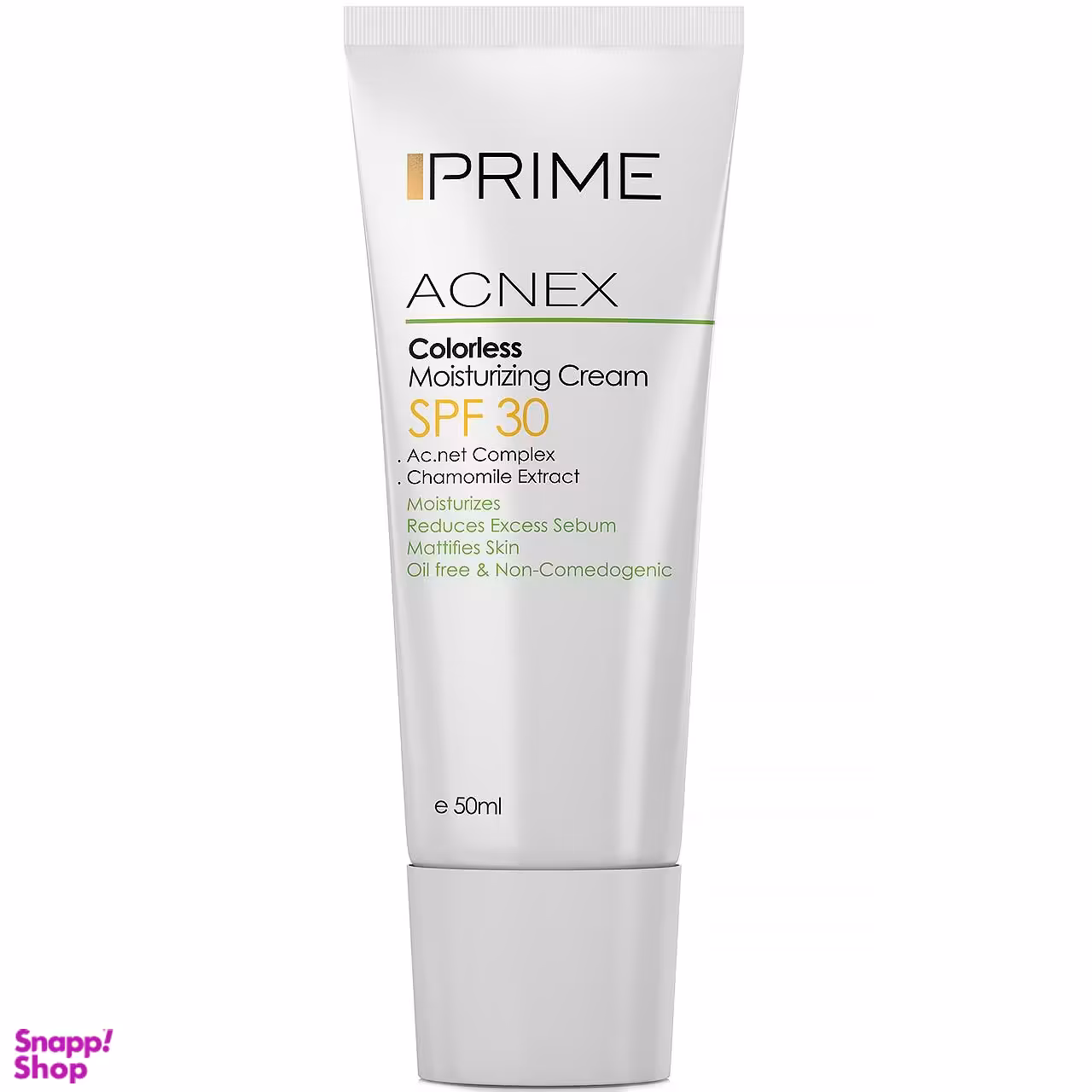 کرم مرطوب کننده پریم (prime) با SPF30 مدل Acnex Colorless حجم 50 میلی‌لیتر