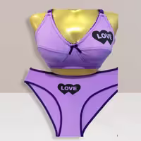 ست شورت سوتین زنانه Love رنگی درجه یک سایز 75 80 85