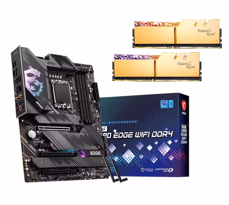 مادربرد ام اس آی مدل MPG Z690 EDGE WIFI DDR4 باندل با رم جی اسکیل Trident Z Royal DDR4 16GB 3600MHz