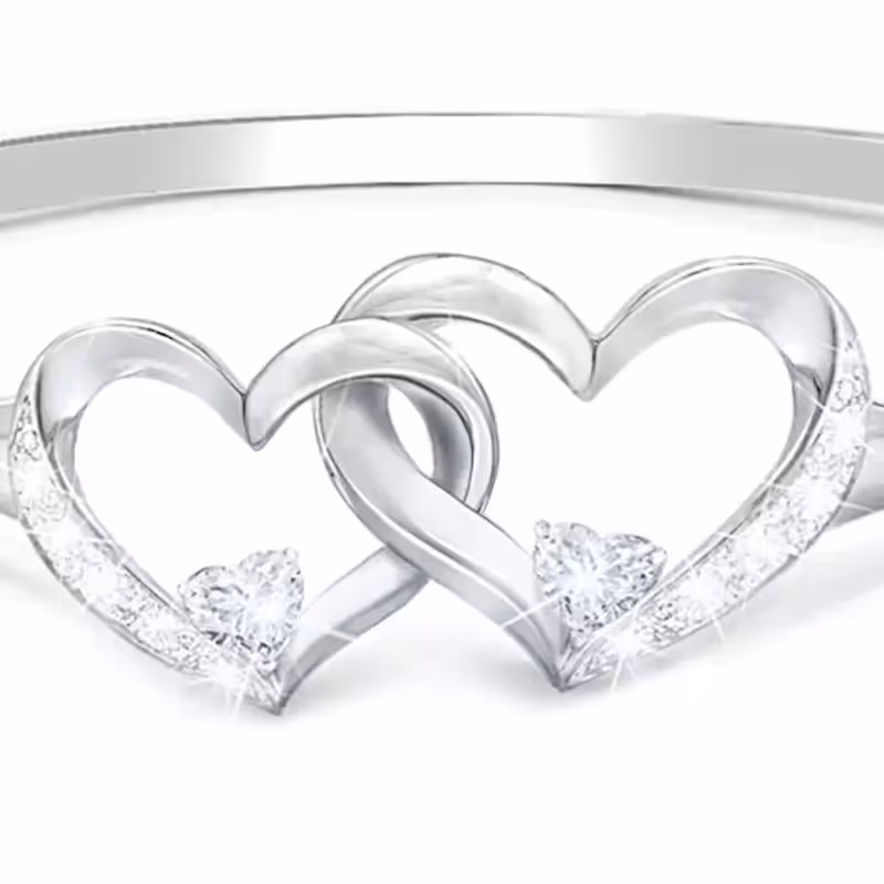 انگشتر دو قلب درهم تنیده کدF484