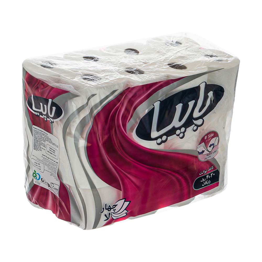 دستمال توالت پاپیا Papia مدل B side بسته 24 عددی