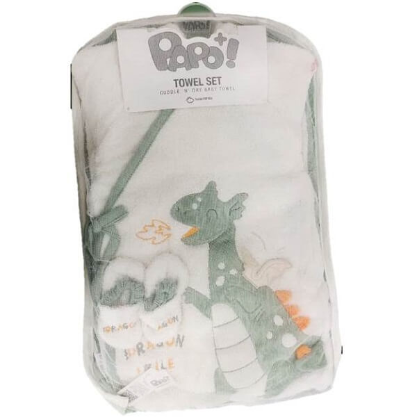 ست حوله نوزاد طرح دایناسور پاپو