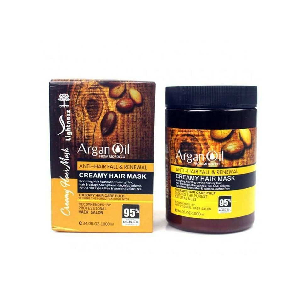 ماسک مو فری سولفات یک کیلویی لایتنس با 95 درصد روغن آرگان