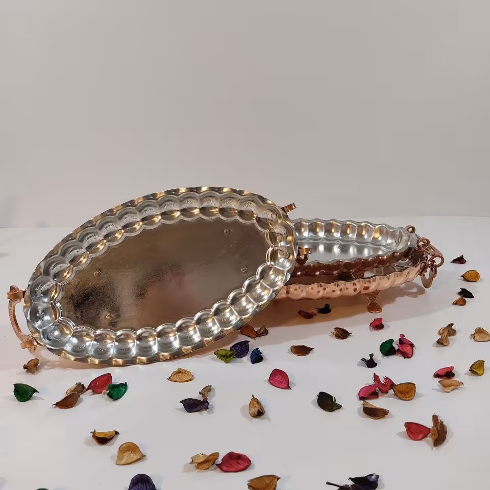 مرغ خوری بیضی یا دیس برنج و سالاد تمام مس رنگ ثابت