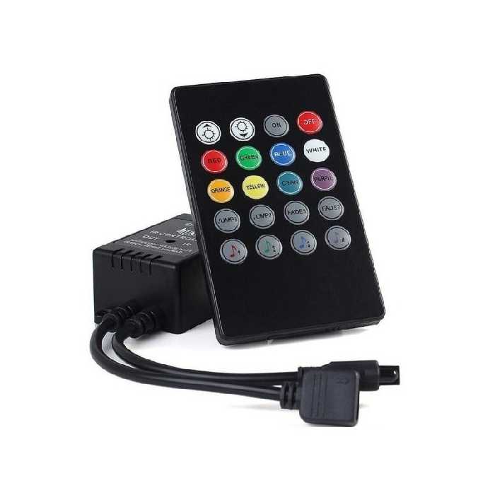 کنترل و گیرنده rgb موزیکال (دارای گیرنده صدا که با آهنگ و هر نوع صدا واکنش و تغییر رنگ میدهد)