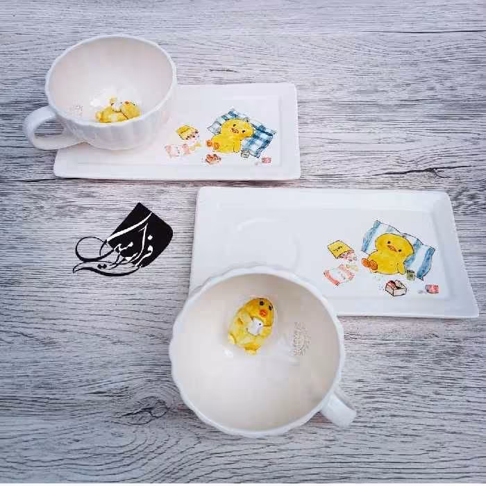 ست برجسته جوجه گوشی باز  سرامیک 