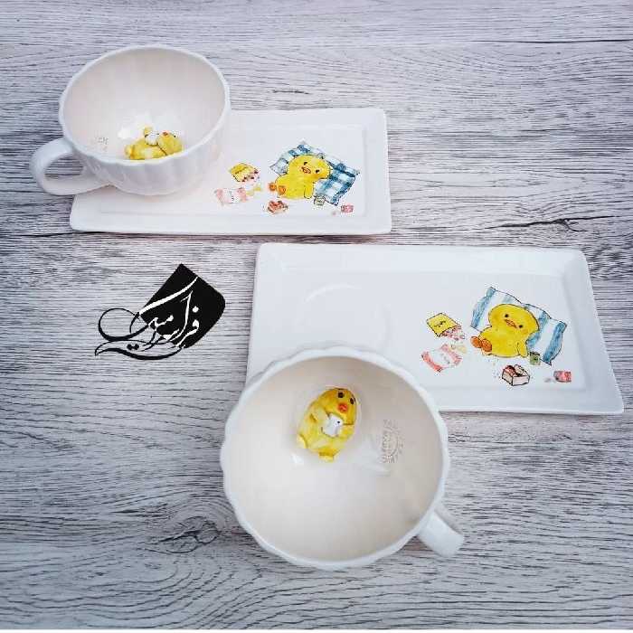 ست برجسته جوجه گوشی باز  سرامیک 